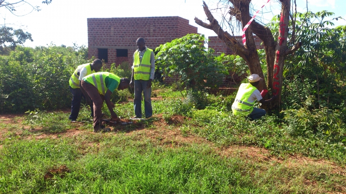 Construction of GPS Control points at Kabaale